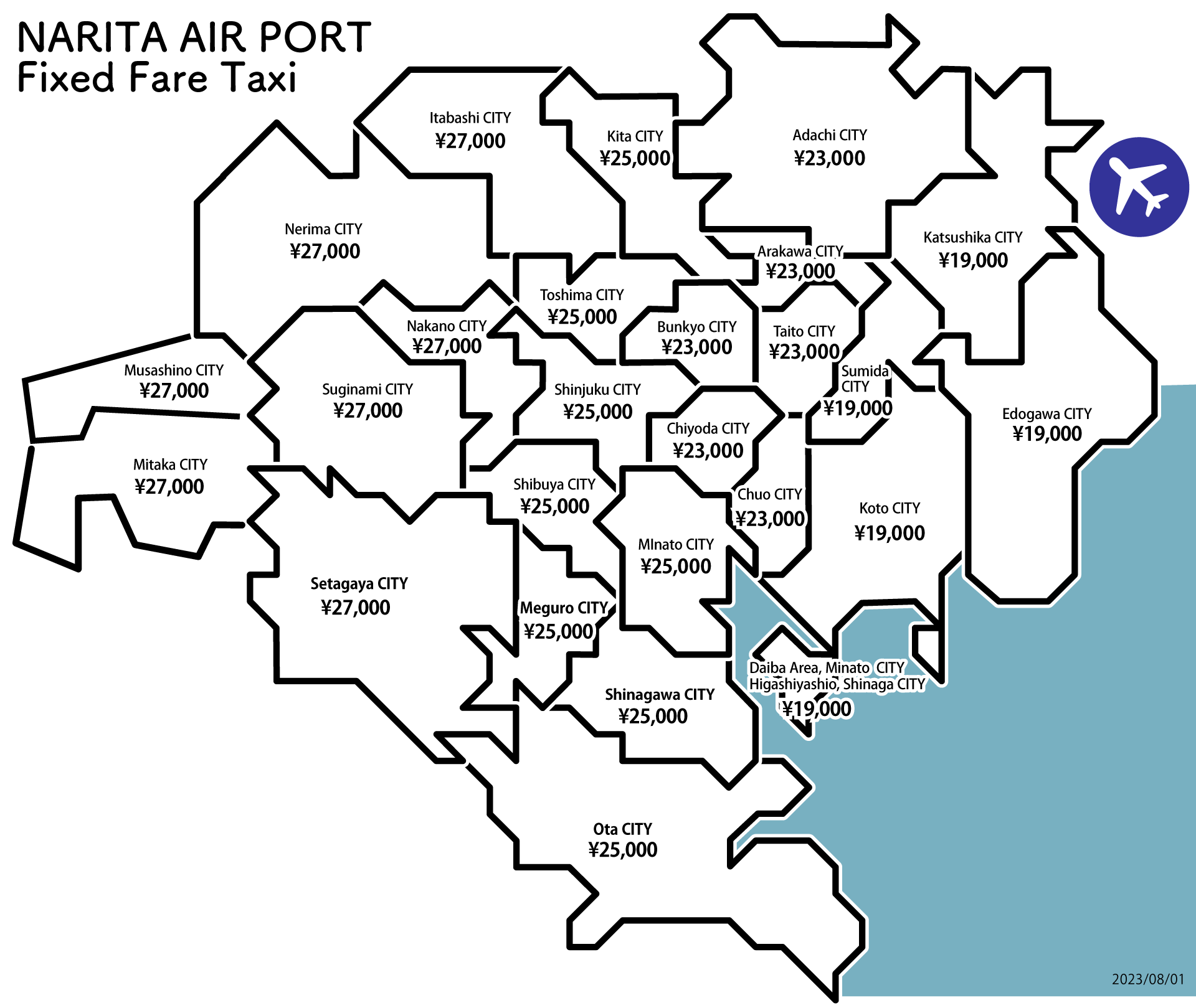 NARITA AIR PORT Fixed Fare Taxi